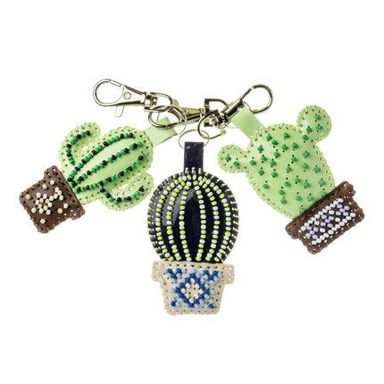 Bead Embroidery Charm Kit on Faux Leather – «Cactuses»