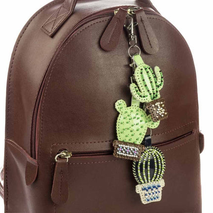 Bead Embroidery Charm Kit on Faux Leather – «Cactuses»