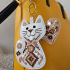 Bead Embroidery Charm Kit on Faux Leather – «Kitten with a heart»