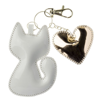 Bead Embroidery Charm Kit on Faux Leather – «Kitten with a heart»