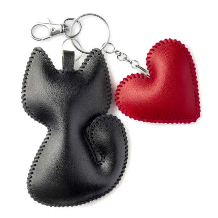 Bead Embroidery Charm Kit on Faux Leather – «Набір для вишивки бісером на штучній шкірі «Шарм для сумки – Котяча ніжність» FLBB-182»