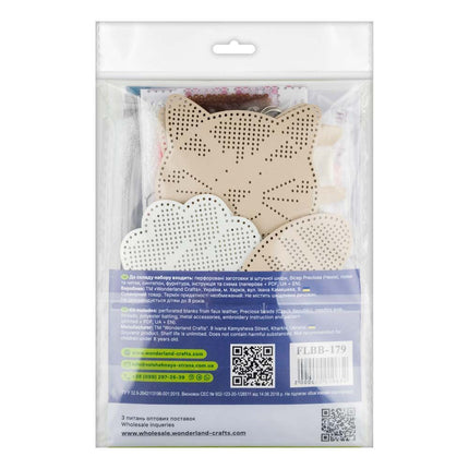 Bead Embroidery Charm Kit on Faux Leather – «Cat Joys»