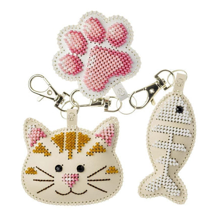 Bead Embroidery Charm Kit on Faux Leather – «Cat Joys»