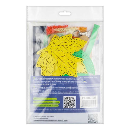 Bead Embroidery Charm Kit on Faux Leather – «Autumn Leaves»