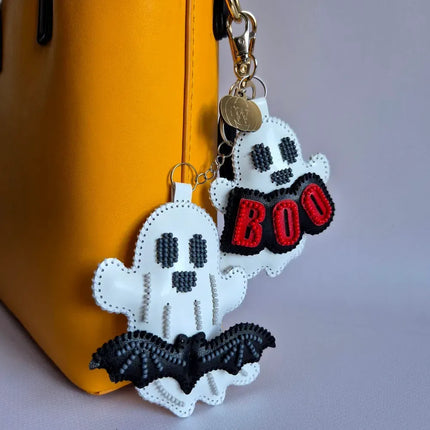 Bead Embroidery Charm Kit on Faux Leather – «Funny Ghosts»