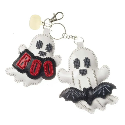 Bead Embroidery Charm Kit on Faux Leather – «Funny Ghosts»
