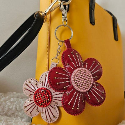 Bead Embroidery Charm Kit on Faux Leather – «Spring Flowers»