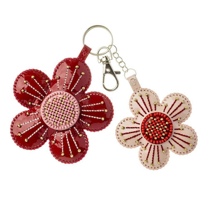 Bead Embroidery Charm Kit on Faux Leather – «Spring Flowers»