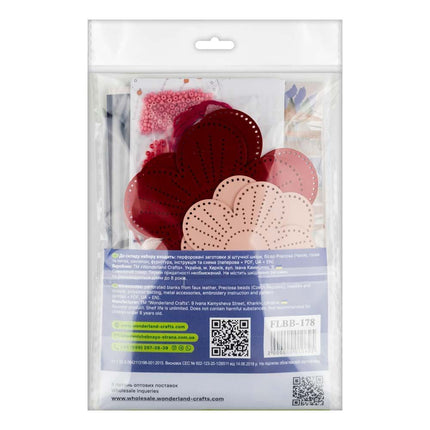 Bead Embroidery Charm Kit on Faux Leather – «Spring Flowers»