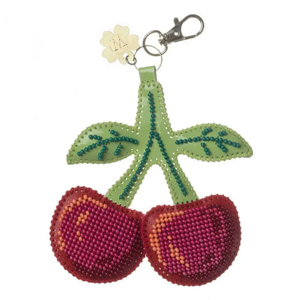 Bead Embroidery Charm Kit on Faux Leather – «Cherry »