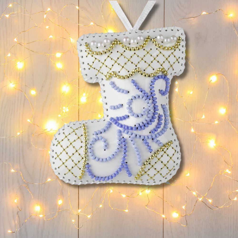 Beaded Embroidery Kit “Boot Christmas Ornament”