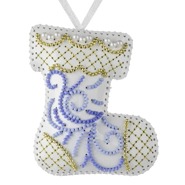 Beaded Embroidery Kit “Boot Christmas Ornament”