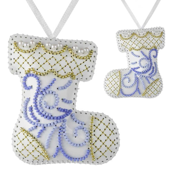 Beaded Embroidery Kit “Boot Christmas Ornament”