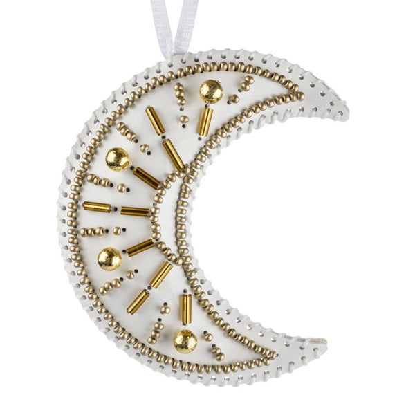 Beaded Embroidery Kit “Crescent Moon Christmas Ornament”