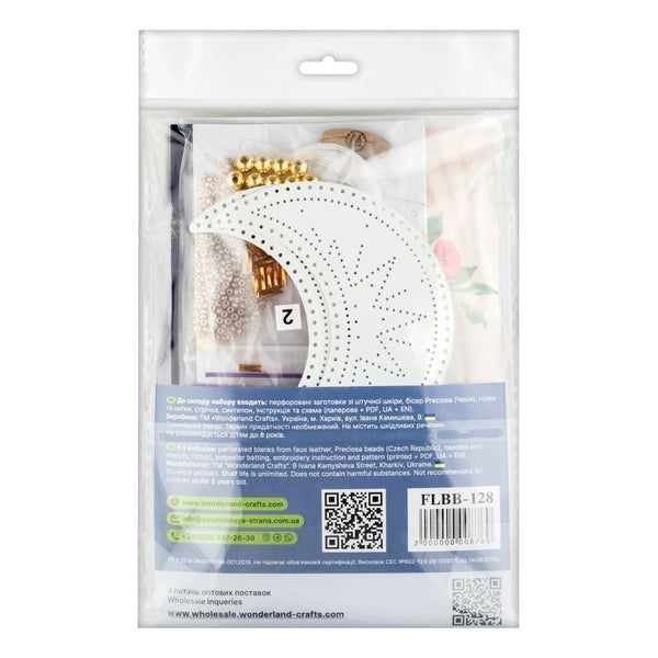 Beaded Embroidery Kit “Crescent Moon Christmas Ornament”