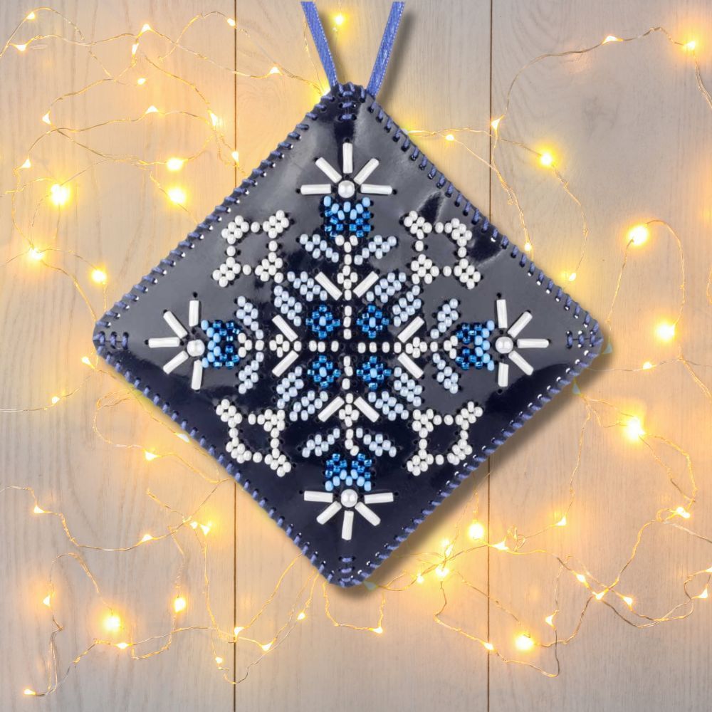 Beaded Embroidery Kit “Mini Pillow Christmas Ornament”