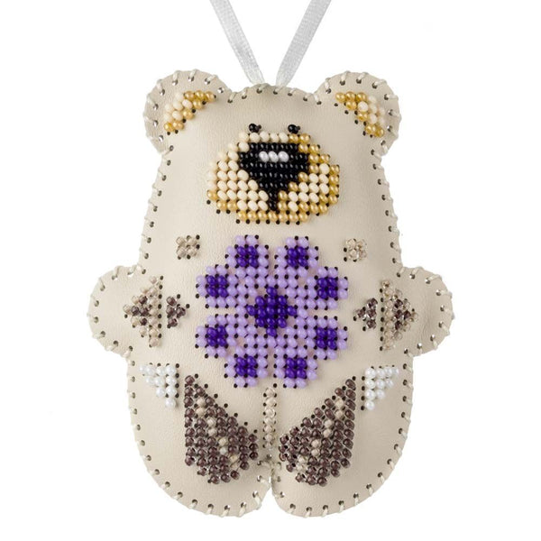 Beaded Embroidery Kit “Bear Christmas Ornament”