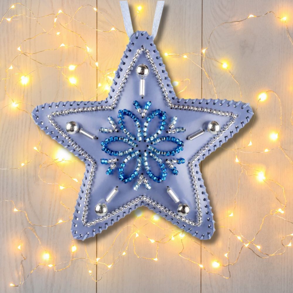 Beaded Embroidery Kit “Star Christmas Ornament”