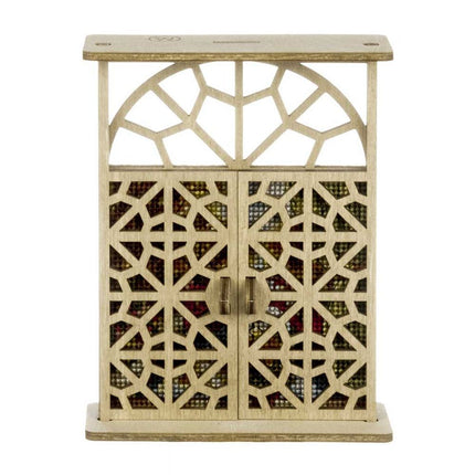 Wooden Window Embroidery Kit with Shutters «Bridge Through Autumn»