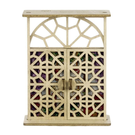 Wooden Window Embroidery Kit with Shutters «Festive Windowsill»