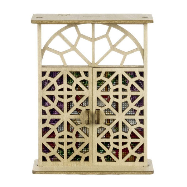 Wooden Window Embroidery Kit with Shutters «Festive Windowsill»