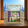 Wooden Window Embroidery Kit with Shutters «Festive Windowsill»