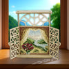 Wooden Window Embroidery Kit with Shutters «Quiet Beyond the Curtains»