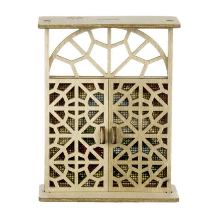 Wooden Window Embroidery Kit with Shutters «Quiet Beyond the Curtains»