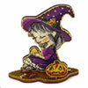 DIY Cross Stitch on Wood Kit "Little Witch In Purple"