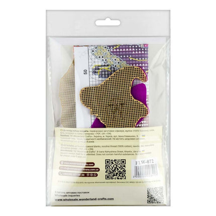 DIY Cross Stitch on Wood Kit "Little Witch In Purple"