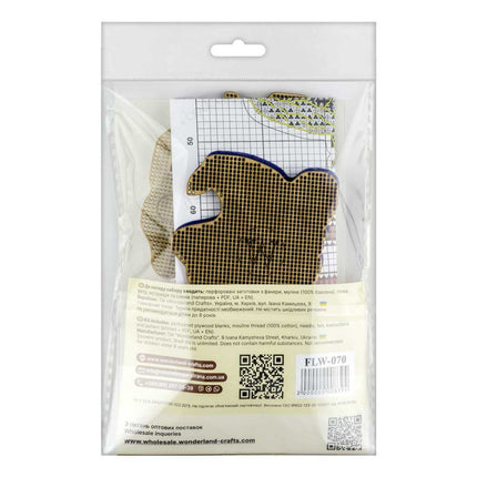 DIY Cross Stitch on Wood Kit "Little Witch In Blue"