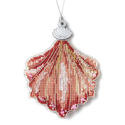 DIY Cross stitch kit "Christmas tree toy - Coral Shell"