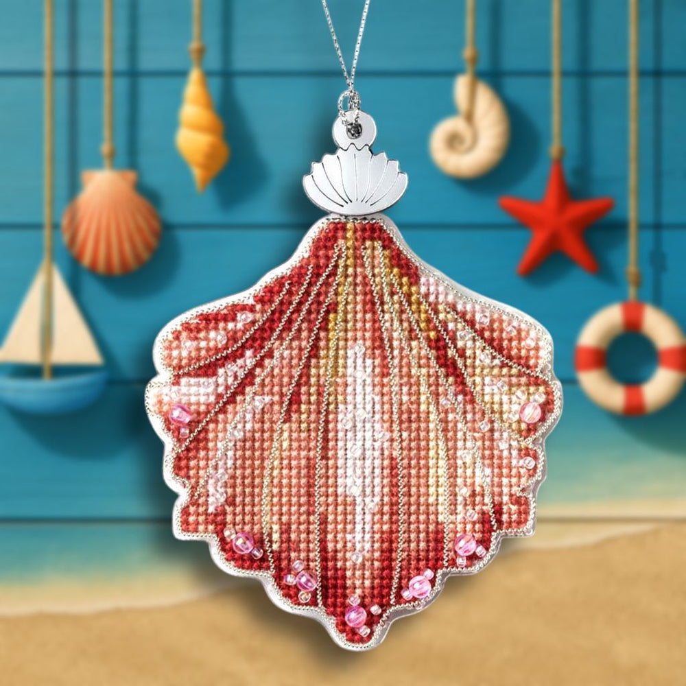 DIY Cross stitch kit "Christmas tree toy - Coral Shell"