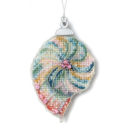 DIY Cross stitch kit "Christmas tree toy - Seashell Spiral"