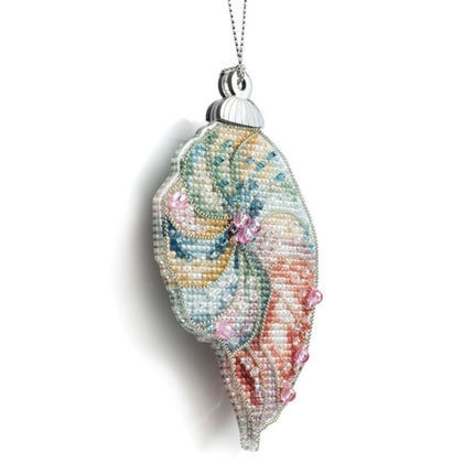 DIY Cross stitch kit "Christmas tree toy - Seashell Spiral"