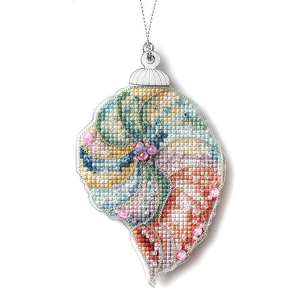 DIY Cross stitch kit "Christmas tree toy - Seashell Spiral"