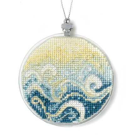 DIY Cross stitch kit "Christmas tree toy - Sea Waves"