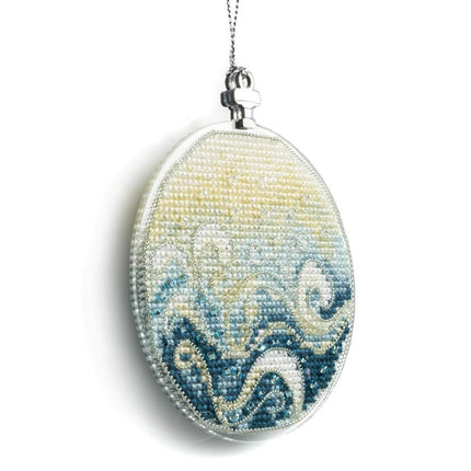 DIY Cross stitch kit "Christmas tree toy - Sea Waves"