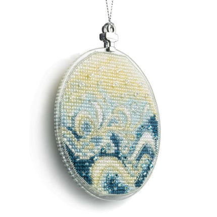 DIY Cross stitch kit "Christmas tree toy - Sea Waves"