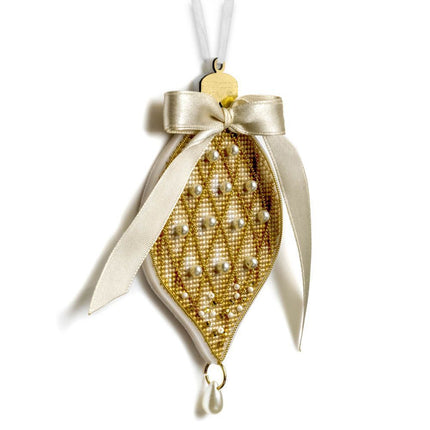 DIY Cross stitch kit "Christmas Ornament – Golden Pinecone"