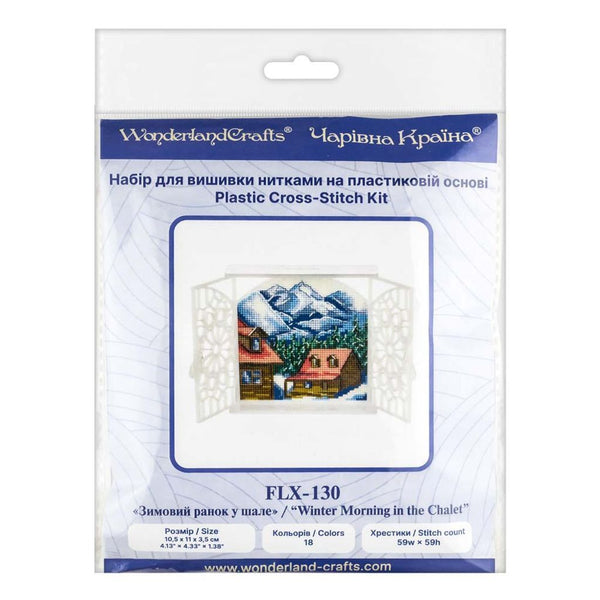 Cross stitch kit with Shutters «Winter Morning in the Chalet»
