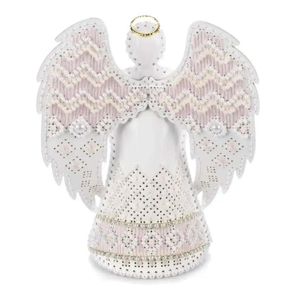 Cross Stitch Kit “Angel of Radiant Joy” DIY Christmas Ornament on Faux Leather