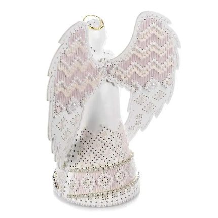 Cross Stitch Kit “Angel of Radiant Joy” DIY Christmas Ornament on Faux Leather