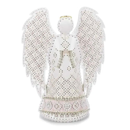 Cross Stitch Kit “Angel of Radiant Joy” DIY Christmas Ornament on Faux Leather