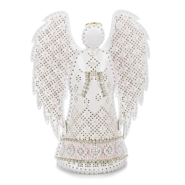 Cross Stitch Kit “Angel of Radiant Joy” DIY Christmas Ornament on Faux Leather
