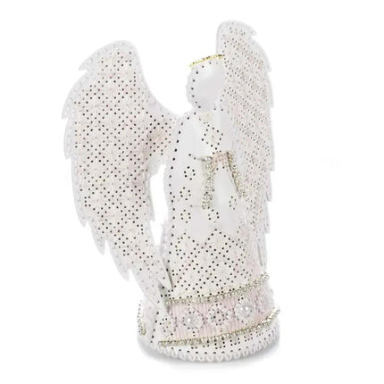 Cross Stitch Kit “Angel of Radiant Joy” DIY Christmas Ornament on Faux Leather