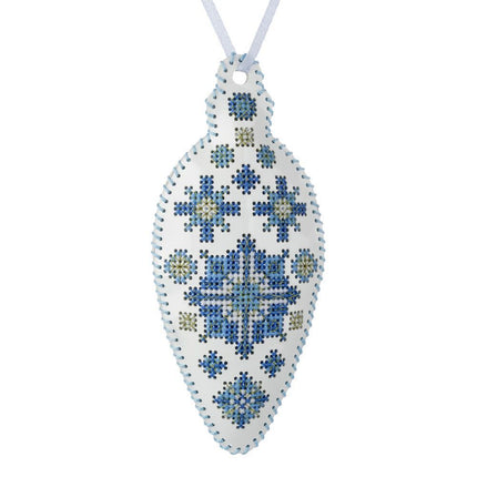 Cross Stitch Kit “Icicle Christmas Ornament” DIY Christmas Ornament on Faux Leather