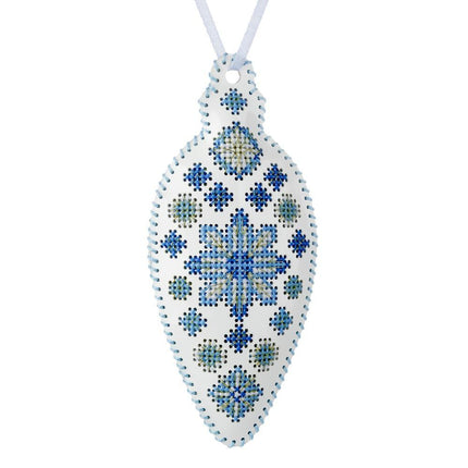 Cross Stitch Kit “Icicle Christmas Ornament” DIY Christmas Ornament on Faux Leather