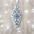 Cross Stitch Kit “Icicle Christmas Ornament” DIY Christmas Ornament on Faux Leather