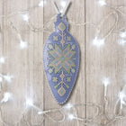 Cross Stitch Kit “Icicle Christmas Ornament” DIY Christmas Ornament on Faux Leather